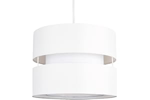 MiniSun | Modern 2 Tier Ceiling Light Shade in a Cream Finish | Pendant Lights, Home Décor & Improvement Essential | 260mm Shade Width