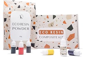 Tassika Kit de resina ecológica para principiantes, 2 libras, kit de resina de terrazo, kit de recambio (alternativa a Jesmonite)