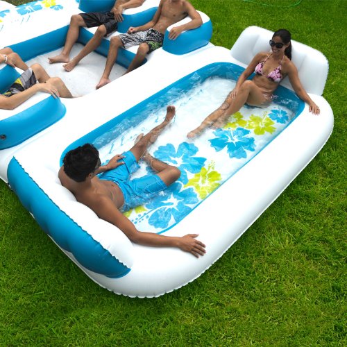 New Giant Inflatable Floating Island 6 Person Raft Pool Lake Float 15