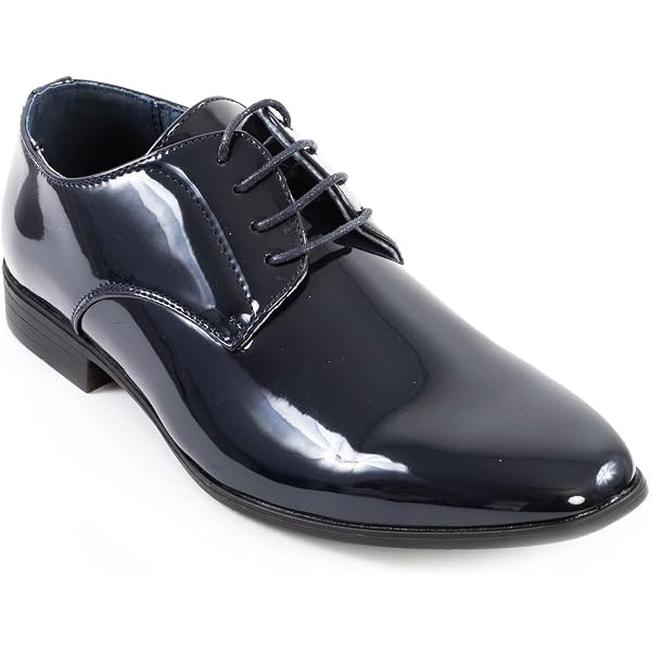 Mocassini Uomo In Pelle Verniciata Lucida | Slip-on Eleganti Con Lacci Finti | Suola Gomma Antiscivolo | Scarpe Formali Per Matrimonio E Ufficio