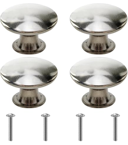 Victorian Round Cupboard Door Knob 50mm Dia Polished Chrome Cabinet Handle