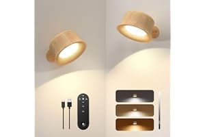 FULEN Lampada da Parete a LED, Lampada da Parete Touch Telecomando 3 Colori Luminosità Dimmerabile 3200mAh Batteria Ricaricabile Faretti da Parete Ruota di 360° Lampada Magnetica