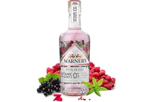 WARNER'S DISTILLERY Warner’s Pink Berry Flavoured Non Alcoholic Gin 50cl, Premium Fruit Gin 0%, Great for Gin Gifts, Naturally Pink Low Calorie Gin, Ideal For Gin Based Mocktails Including Gin & Tonic, or a Tom Collins