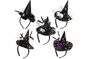 Ksopsdey Halloween Headbands，Halloween Headwear Witch Hat，Halloween Costume Headbands for Halloween Costume Cosplay Party Favours