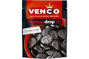 Venco Muntendrop 235g I Kräftige süße Lakritztaler aus den Niederlanden I Holländische Muntdrop I Lakritz Taler I Zoete Stevige Drop aus Holland.