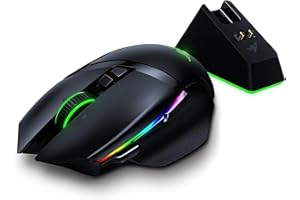 Razer Basilisk Ultimate with Charging Station - Wireless Gaming Mouse with 11 Programmable Buttons (Optical 20k Focus+ Sensor, Optical Mouse Switch, RGB Chroma, Customisable Scroll Wheel) Black