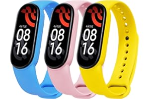 Ainiv Paska do zegarka Xiaomi Mi Band 7, Mi Band 6, Mi Band 5, Mi Band 4, Mi Band 3, zamiennik, 1, 2, 3, 20 szt., silikonowy, tkany, stal nierdzewna, regulowany, sportowy, 3 PCS -silicone