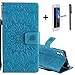 Produktbild Sony XZ Wallet Case Cover [mit gratis gehärtetem Glas Displayschutzfolie + 1 STYLUS PEN] Newstars Premium Soft PU Leder Notebook Wallet geprägt Mandala Florals Sun Flower Design Schutzhülle Ständer Funktion Card Holder Slot & Handschlaufe Slim Flip Schutz Skin Cover Tasche für Sony Xperia XT 13,2 cm