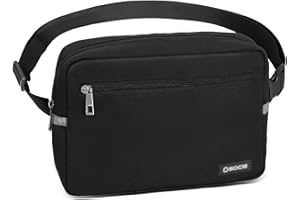 OSOCE Bumbag for Women Men, Unisex Fanny Pack Waist Bag, Black Belt Bags with Adjustable Strap for Hiking Cycling Running Shopping Travelling
