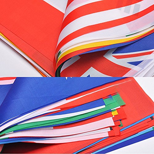22M International Flags Banner, 60 Countries String Hanging Bunting, Extra Large 30CM * 20CM for Olympics Bar Party Events Decorations
