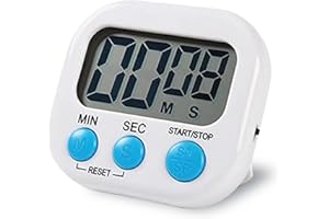VNVNVNV Multi-functional Digital Kitchen Timer - ABS material, loud alarm, large numbers, cooking timer, convenient storage, back with plastic magnetic heel stand (white)