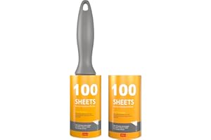 DINIAL Lint Roller Remover 100 Spiral Sticky Sheets with Extra 100 Sheets Refill (200 SHEETS IN TOTAL) For Removes Pet Fur, Dust, Dirt from Clothes, Furniture, Carpet, Cars, Floor & Dog, Cat Hair.