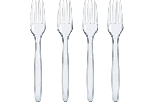 QEBIDVL 100 Pcs Plastic Forks Bulk 11.6cm Length Sturdy and Durable Utensils Nice Flatware for Party Picnic Barbecue Restaurant Dinner Dessert (Clear)