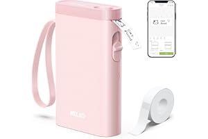 Nelko Label Maker Machine with Tape, P21 Portable Bluetooth Label Printer, Wireless Handheld Sticker Maker Mini Label Makers with Multiple Templates for Organizing Storage Barcode Office Home, Pink