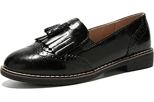 TRULAND Damen Leder Slipper – Elegant Loafer mit Quaste Business Schuhe Damen (CN 38/EU 37,Alles Schwarz)