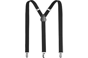 Pejoye Hosenträger für Herren 2.5cm Breit Arbeitshosen Stark Motorradhose Lang Y Form 3 Metall Clips Einstellbar und Elastisch Einheitsgröße für Männer und Damen