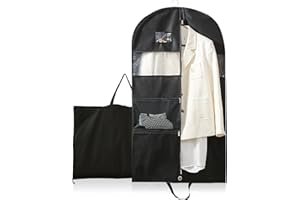 Leisofter Kleidersäcke Atmungsaktiver lange Kleiderhüllen Faltbare Anzugtragetasche Reisen Staubdichte Kleidersack mit Griffen Schutztaschen mit Reißverschluss für Brautkleider Abendkleider Mäntel