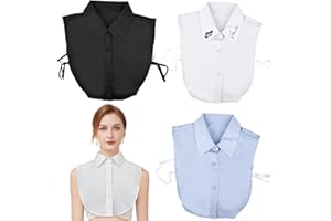 BAIFULAI 4 szt. Blusenkragen Einsatz Kobiety: Frauen Kragen Krageneinsatz Kobiety, Abnehmbare Hälfte Bluzki Blusenkragen Einsatz, Hemdkragen Einsatz für Forelle Kleidung Blusen, Biały, L