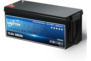 UBETTER 12V 200Ah LiFePO4 Batterie, Lithium-Batterie mit 200A BMS, 4000 Mal Tiefzyklus Wiederaufladbare Lithium Akku, Max. 2560Wh, perfekt für Wohnmobile,Solaranlagen,Wohnwagen, Off-Grid