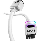 AsiaHorse Hydrus 8-Pin GPU PCIe Verlengkabel [Type B - clip omhoog], 30 cm 90° Grafische Kaart Voedingskabel, 18AWG Sleeved, 