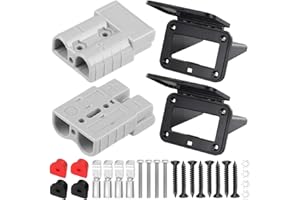 Xiatiaosann 50A Batterie-Schnellanschluss-/Trennsteckdosen-Panel mit Staubschutzkappe, kompatibel mit Anderson SB50 Serie, bündige Montageplatte für 12-24V DC Auto, Winde, Anhänger (2 Pack)