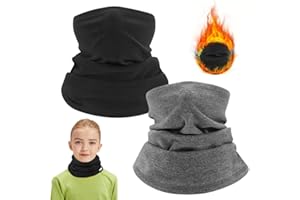 QOWIJEX 2 Pezzi Scaldacollo Bambini, Sciarpa Bambino, Sciarpa Tubolare Multifunzione per Ragazzi e Bambina