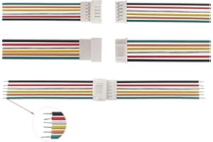 VUNIVERSUM 5 paia di 10 pezzi Micro JST PH 2.0 6 pin, misura griglia 2 mm, connettore maschio, femmina con cavo da 10 cm, prolunga batteria Lipo per computer elettronico, fai da te