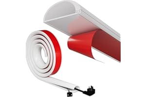 Kabelkanal Weiß Selbstklebend Flexibel,Kabelschacht Weiss,Kabelkanal TV Wand,Kabel Verstecken Kanal Halbrund Kabelabdeckung,Kabelkanäle Wand,Kabelleiste Kabeltunnel rund,Cable Hider,1M