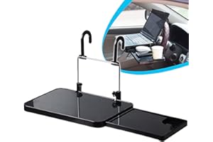 HOLULO Steering Wheel Table, Car Desk, Adjustable Car Laptop Holder Car Seat Tray Seat Back Portable Tray, Dining Food Drink Table Cup Holder for Dining Studying and Laptop
