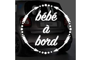 Sticker bébé à bord pour voiture Flèches 15 cm Blanc - Anakiss