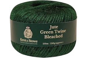 Kent & Stowe - Cordel de Yute de 150 m / 250 g en Verde Blanqueado, Cuerda de jardín de 3 Capas para Uso en casa, jardín, huerto, o en floristería, Herramientas de jardín Todo el año Hechas de Yute