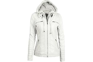 WHZXYDN Manches Longues Dames Veste en Cuir PU Veste en Cuir Veste Courte pour Femmes Veste Femme Combinaison Moto