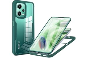 COMAKU Funda Xiaomi Redmi Note 12 5G/Xiaomi Poco X5, 360 Grados y Protector Antigolpes [Ultra Hybrid] Transparent PC Dura Resistente + Silicona Bumper, Doble Cara Carcasa - Verde