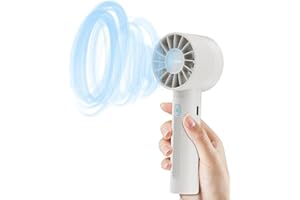 Furnsii Mini Ventilador Súper Potente, Turbo Ventilador Portátil Bateria USB Recargable 16 Horas Usando 4 Velocidades, Pequeño Ventilador de Mano Portable Fan para Oficina Viajar (Blanco)