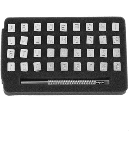 37 Stuks Nummer en Letter Punch Set, 3mm Metalen Stempelen Tool Set, A-Z, 0-9, &, Hart Vorm, Letter Nummer en Symbolen Stempel voor Stempelen Metaal Hout Plastic Leer
