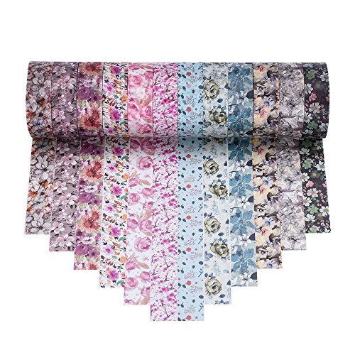 Antner Blumen Muster Washi Masking Tape Collection, Set aus 12 Rollen