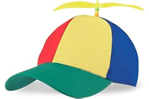 Moguri Propeller Mütze, Bunte Propellermütze, Hubschraubermütze Propeller Cap, Hubschrauber Kappe, Baseball Cap Party Hut für Erwachsene, Größenverstellbar