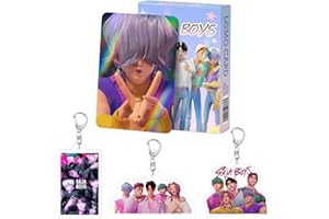 SUJEBKC Set da collezione Kp Anime da 55 pezzi, Sajaboys, con 3 portachiavi in acrilico con illustrazioni dei personaggi