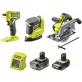 Ryobi R18CK3G-242G ONE+ 3'L&uuml; Kombo Kit Darbeli Vidalama (RSD18), Daire Testere (R18CSP), Zımpara Mak