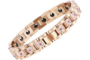 JEROOT Pulsera Magnética de Terapia en Acero Inoxidable y Hematita para Aliviar el Dolor - Curativa