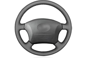 MEWANT Housse de volant en cuir PU gris pour Toyota Land Cruiser 1996-2002 / Land Cruiser Prado 1996-2002