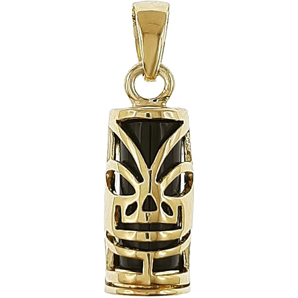 line.bijoux MAGNIFIQUE PENDENTIF Homme/femme TIKI force imit. ONYX plaqué or 750/000