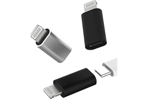 ZOYUZAN 3Pack, Adaptador USB-C Hembra a Lightning Macho, Adaptador Lightning a USB C, Adaptador de Cargador de Cable Tipo C para Apple para iPhone 14 13 12 Pro MAX 7 8Plus para iPad convertidor de Carga USBC