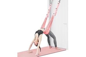 flintronic Pasek do rozciągania jogi, lina do jogi z lotu ptaka na ból pleców, regulowany napinacz nóg trener, huśtawka hamak rozciągający pasek do gimnastyki tańca anteny jogi baletu