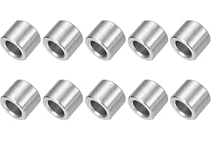 QUARKZMAN 10 st distanser i rostfritt stål, 6 mm ID x 10 mm OD x 8 mm L rostfritt stål 304 skruvdistanser med runda ogängade bussningar bricka för 1/4 tum eller M6 skruvar bultar muttrar