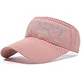 Alexvyan Open Head Sun Visor Sport Ponytail Adjustable Summer Cap SunVisor, UV Protection Cap for Golf Tennis Cricket Cycling Running - Sun UV Protection(Pink)