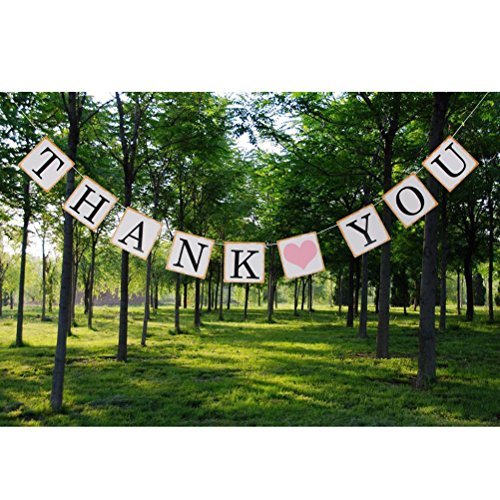 ULTNICE “THANK YOU” Danke Karton Bunting Banner Dekor Requisiten mit String für Hochzeit Aniversary Verlobungsfeier - 5