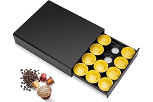 Wrobic Cajón para cápsulas de café, 20 cápsulas de café, bandeja organizadora de almacenamiento, contenedor compatible con Originalline y Dolce Gusto y K Cup, color negro