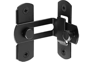 ZiYuya Cerradura de puerta corrediza de granero de ángulo de 90 grados, hebilla de pestillo de acero inoxidable, gancho de bloqueo de puerta de pantalla para jardín, baño, exterior, garaje, ventana,
