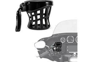 PSLER Porte-gobelet Boisson pour Moto pour Fat Bob Touring Road Glide Street Electra Glide Softail 1996-up pour Goldwing GL1800 2018-up,Universel pour Vélo Fauteuil Roulant Poussette Scooter(Noir)